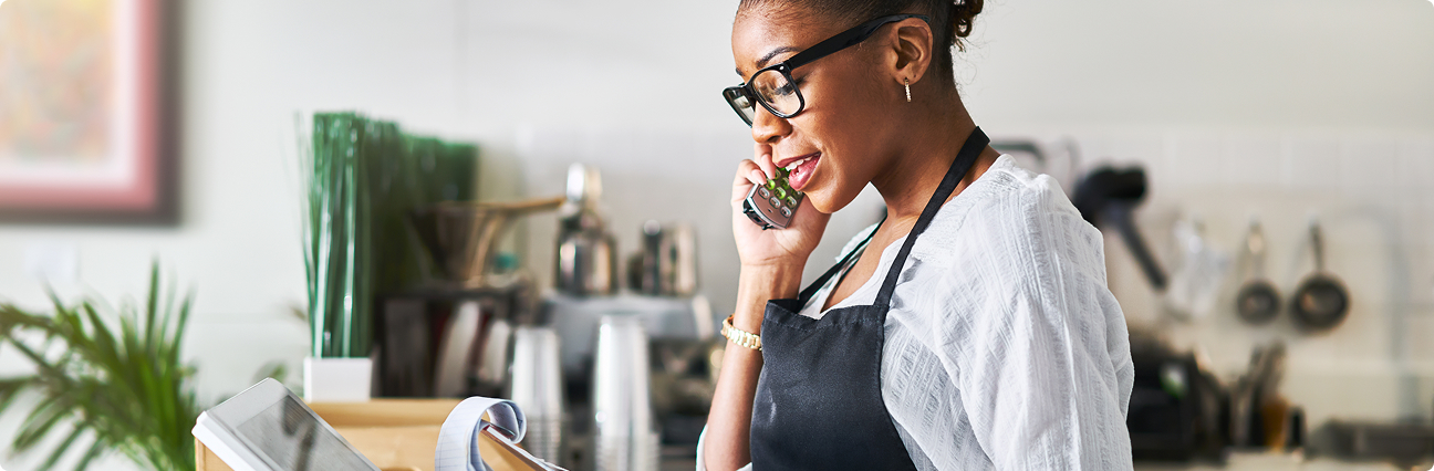 Woman talking on phone
